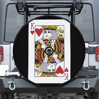 King Of Hearts Playing Card Print Tire Cover With Camera Hole