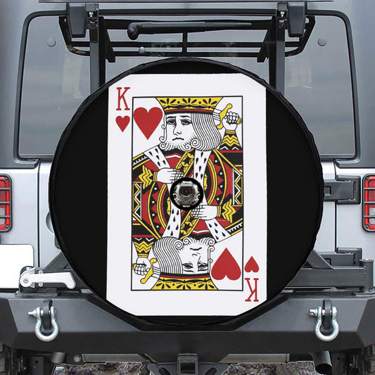 King Of Hearts Playing Card Print Tire Cover With Camera Hole