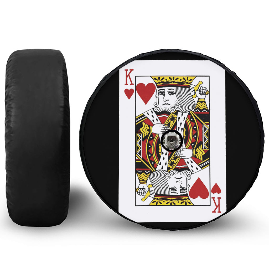 King Of Hearts Playing Card Print Tire Cover With Camera Hole