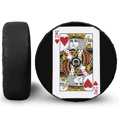 King Of Hearts Playing Card Print Tire Cover With Camera Hole