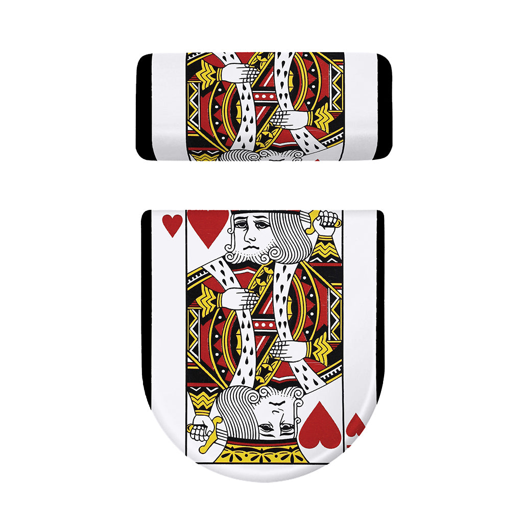 King Of Hearts Playing Card Print Toilet Lid And Tank Cover Set