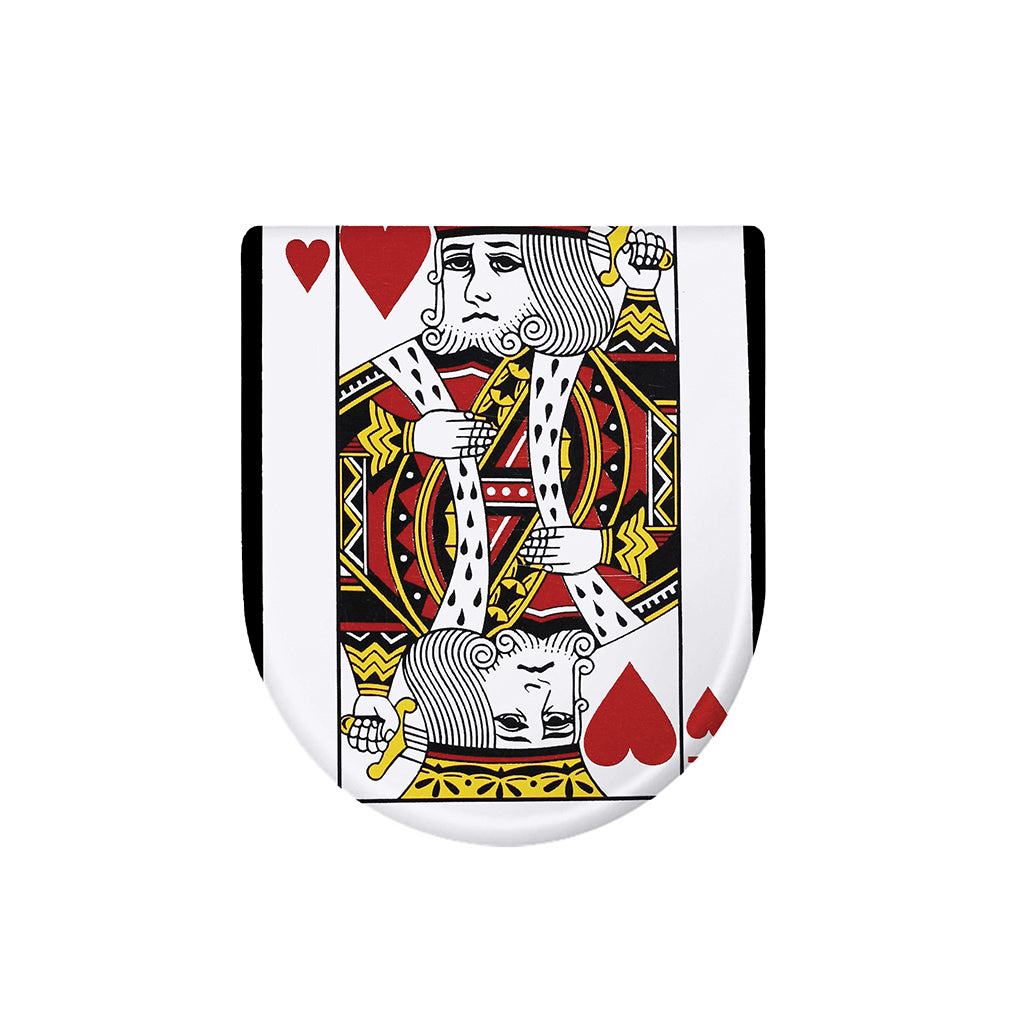 King Of Hearts Playing Card Print Toilet Lid Cover
