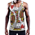 King Of Hearts Playing Card Print Men's Workout Tank Top