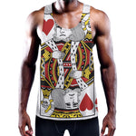 King Of Hearts Playing Card Print Training Tank Top