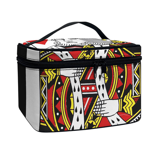 King Of Hearts Playing Card Print Travel Makeup Bag