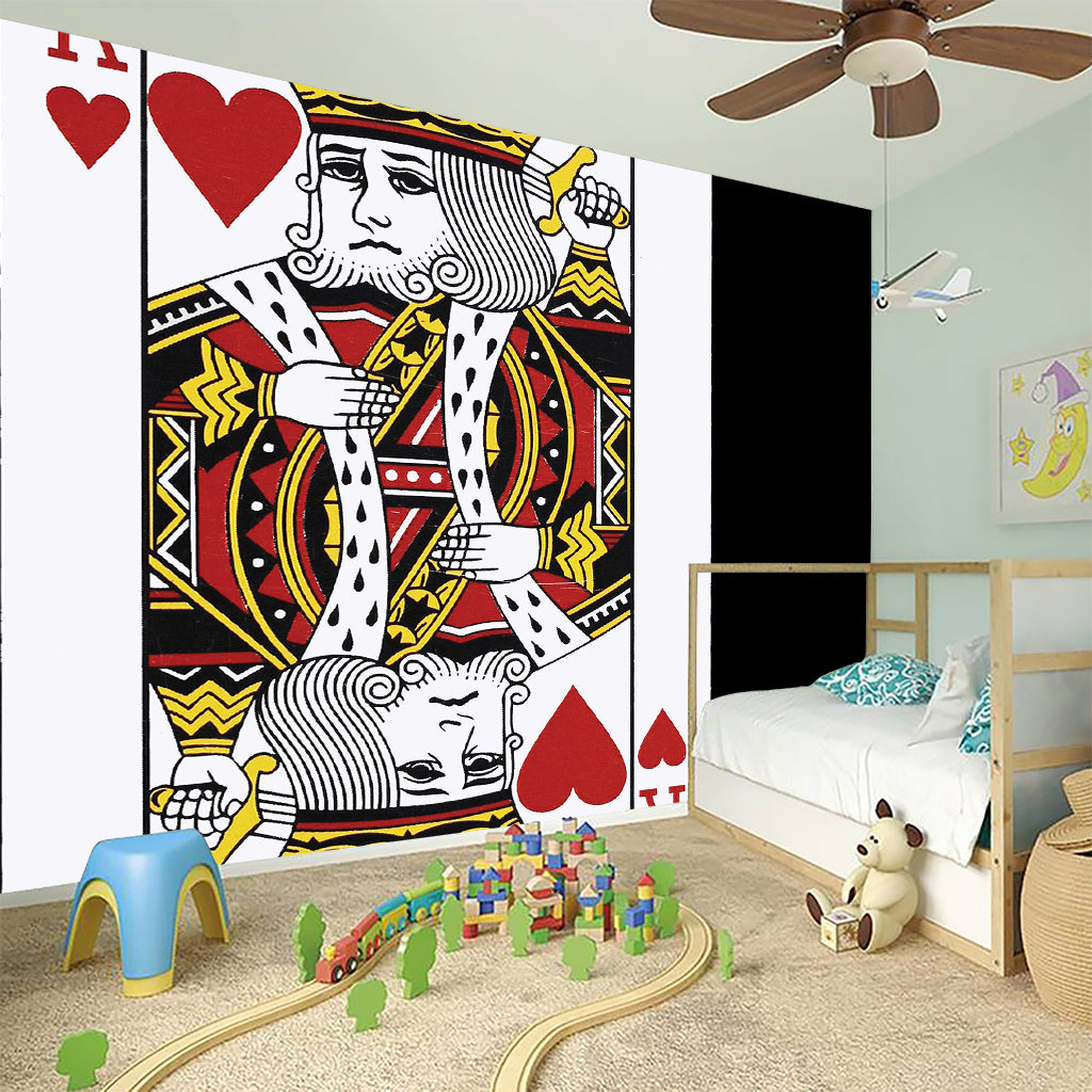 King Of Hearts Playing Card Print Wall Sticker
