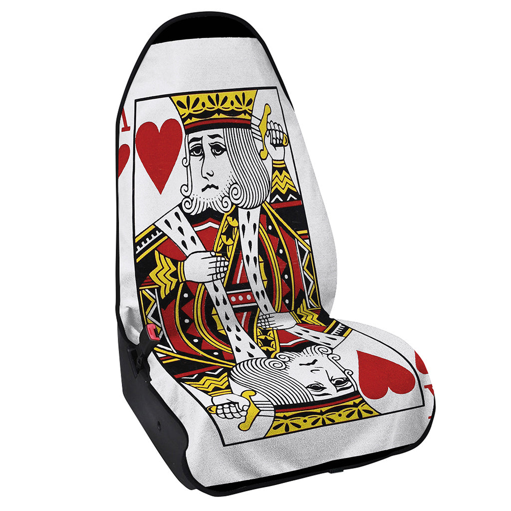 King Of Hearts Playing Card Print Waterproof Car Seat Cover