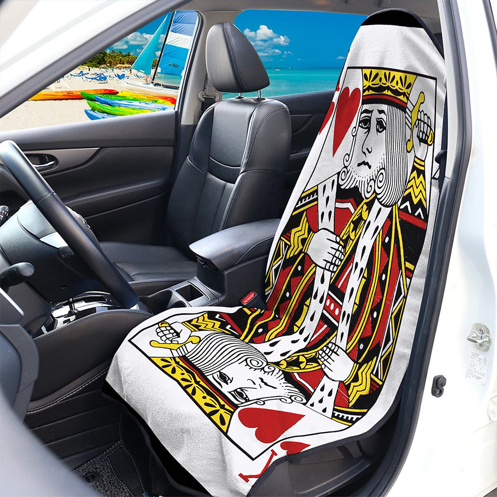 King Of Hearts Playing Card Print Waterproof Car Seat Cover