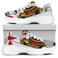 King Of Hearts Playing Card Print White Chunky Shoes