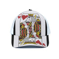 King Of Hearts Playing Card Print White Mesh Trucker Hat