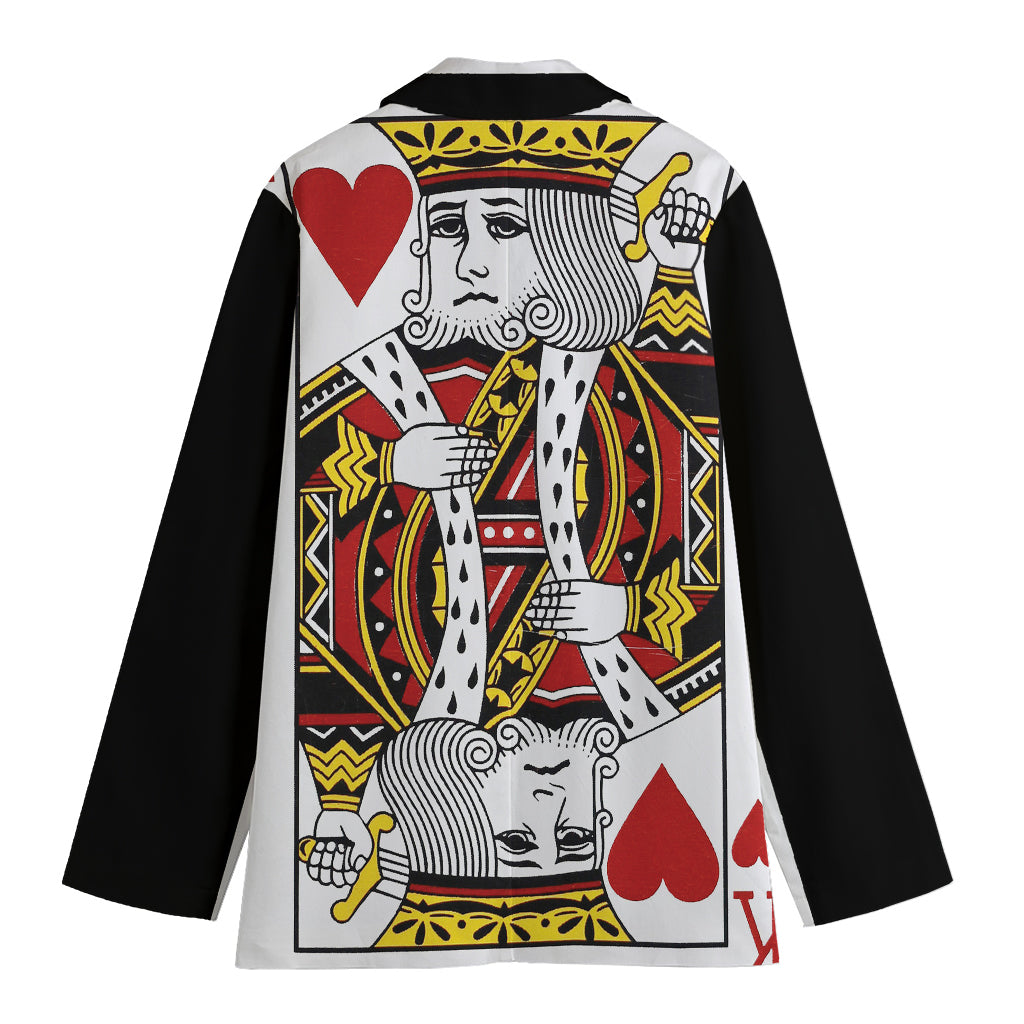 King Of Hearts Playing Card Print Women's Blazer