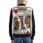 King Of Hearts Playing Card Print Women's Bomber Jacket