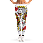 King Of Hearts Playing Card Print Women's Leggings