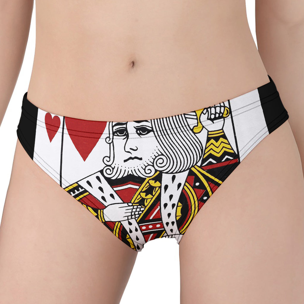 King Of Hearts Playing Card Print Women's Panties