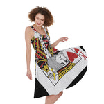 King Of Hearts Playing Card Print Women's Sleeveless Dress