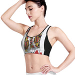 King Of Hearts Playing Card Print Women's Sports Bra