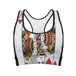 King Of Hearts Playing Card Print Women's Sports Bra