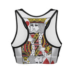 King Of Hearts Playing Card Print Women's Sports Bra