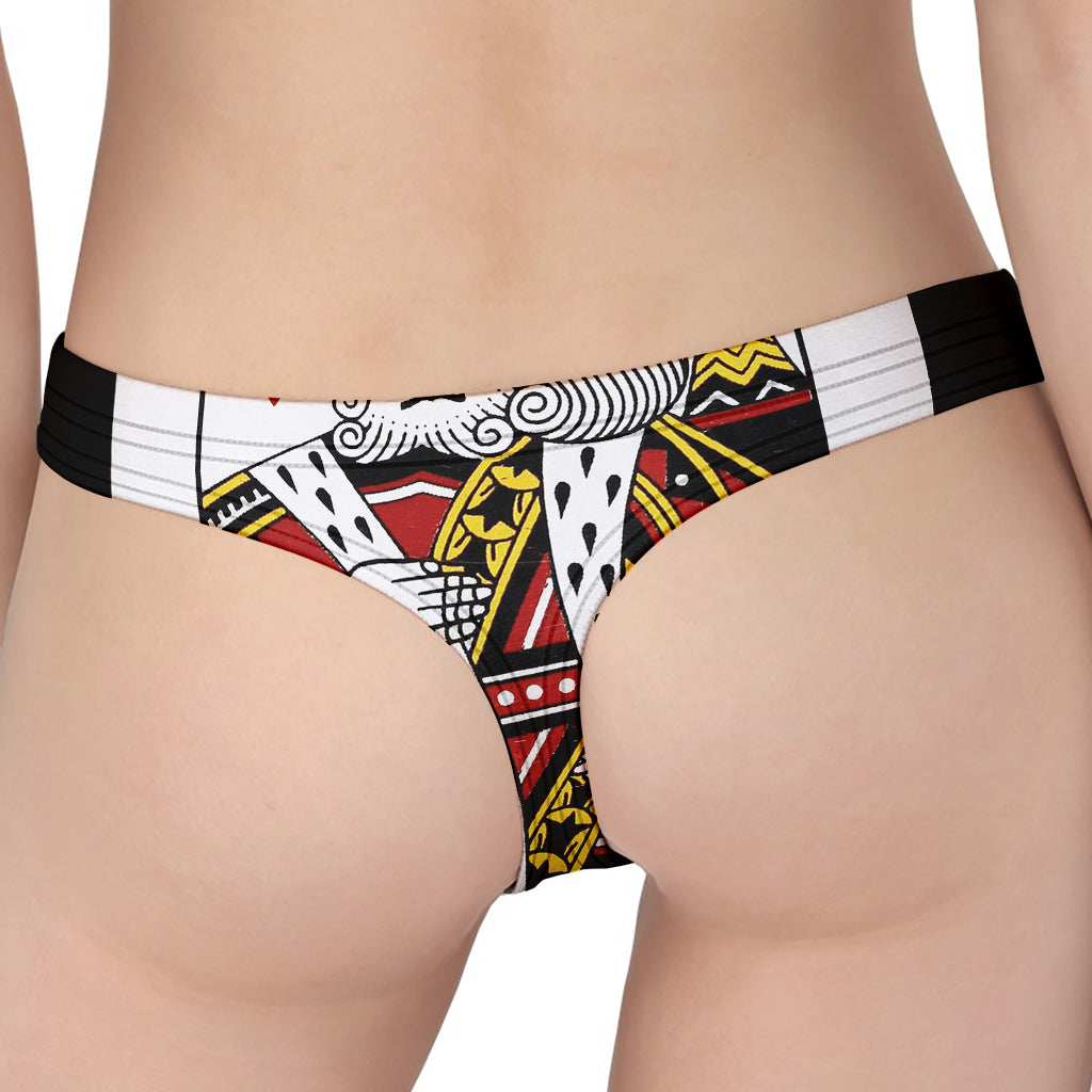 King Of Hearts Playing Card Print Women's Thong