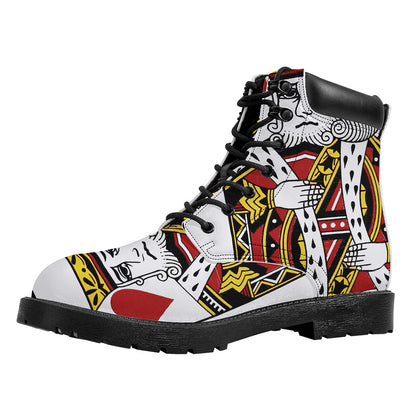 King Of Hearts Playing Card Print Work Boots