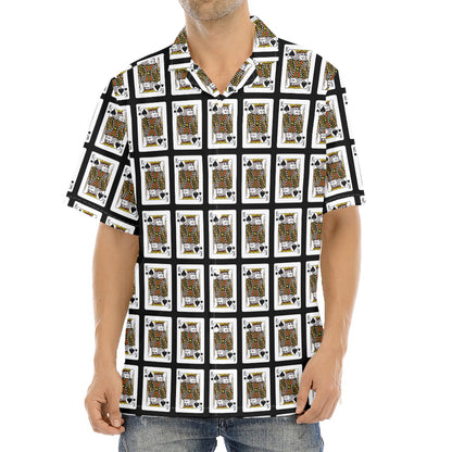King Of Spades Pattern Print Aloha Shirt