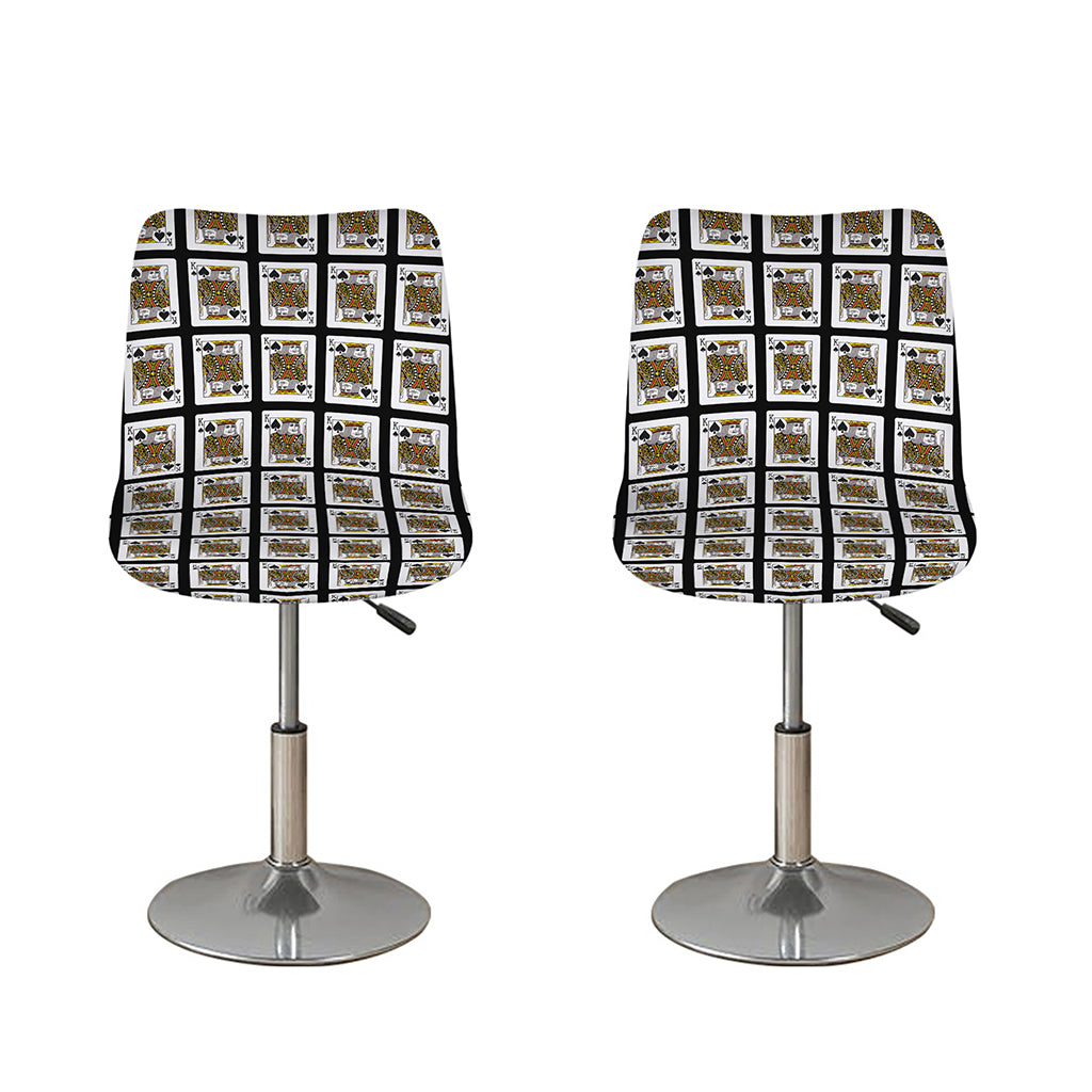 King Of Spades Pattern Print Bar Stool Covers