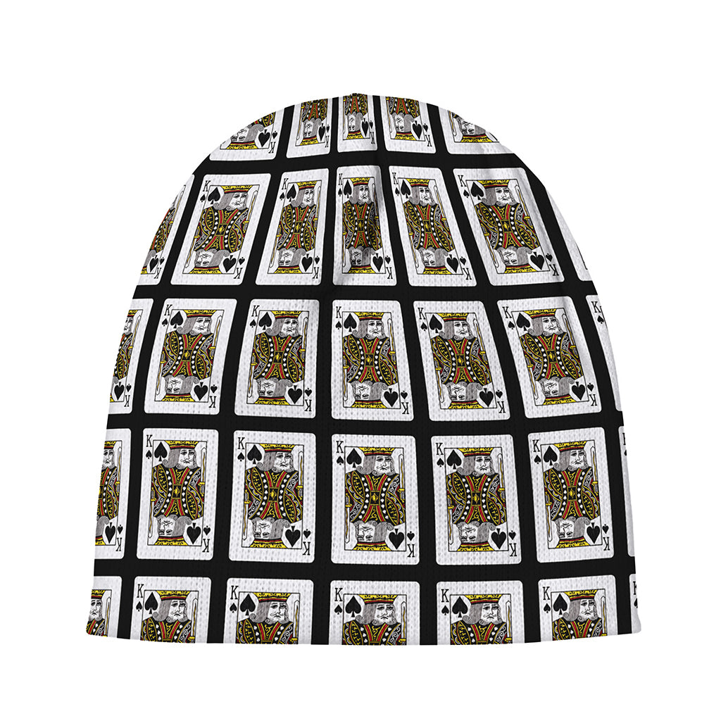 King Of Spades Pattern Print Beanie