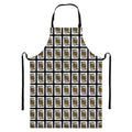 King Of Spades Pattern Print Bib Apron With Pocket