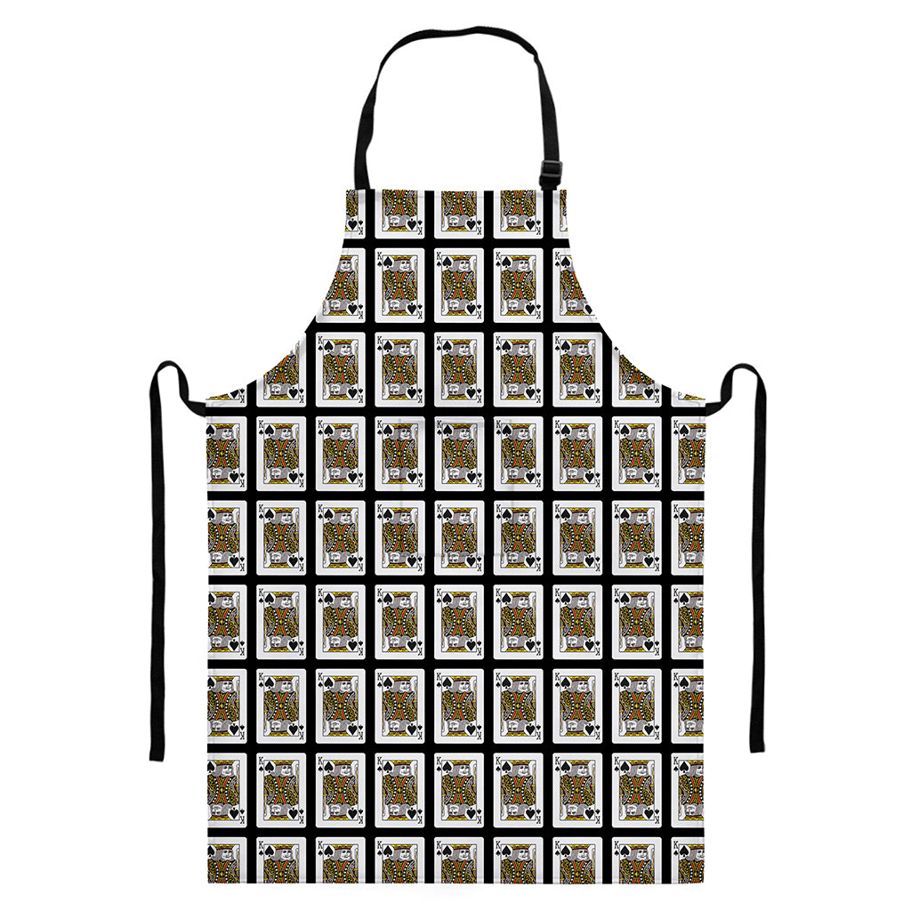 King Of Spades Pattern Print Bib Apron With Pocket