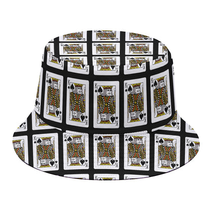King Of Spades Pattern Print Bucket Hat