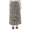 King Of Spades Pattern Print Chiffon Maxi Skirt
