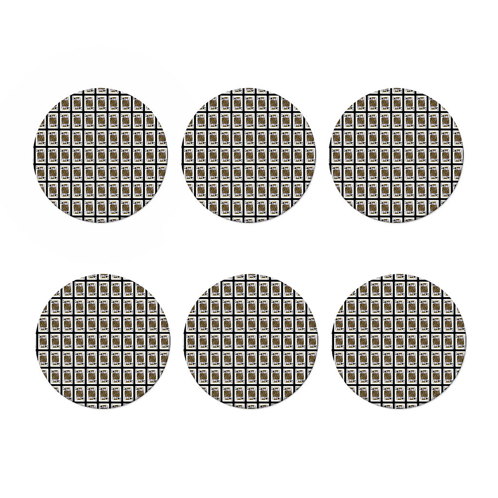 King Of Spades Pattern Print Coaster Set