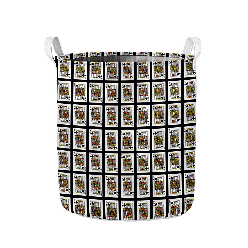 King Of Spades Pattern Print Collapsible Laundry Basket