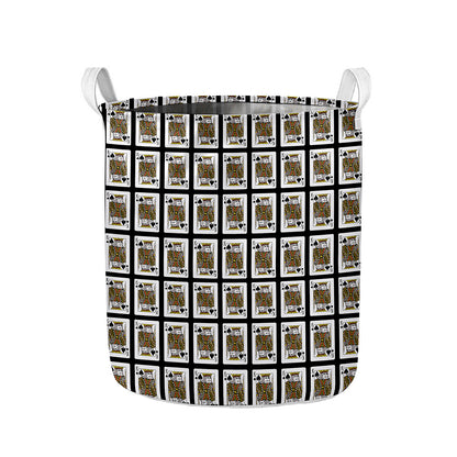 King Of Spades Pattern Print Collapsible Laundry Basket