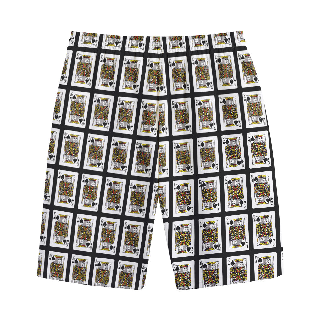 King Of Spades Pattern Print Cotton Shorts