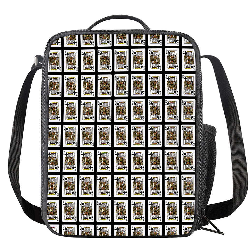 King Of Spades Pattern Print Crossbody Lunch Bag