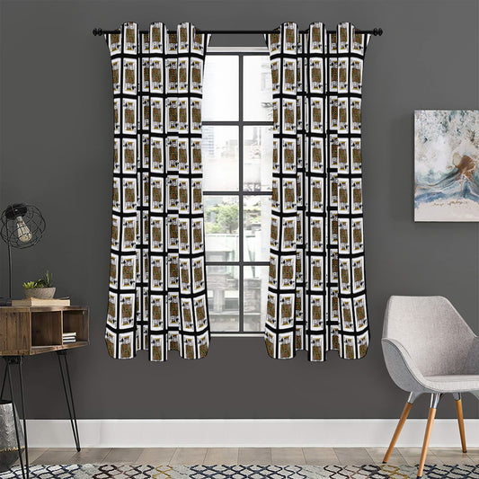 King Of Spades Pattern Print Curtain
