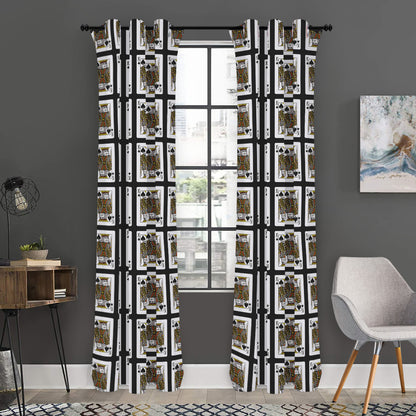 King Of Spades Pattern Print Curtain