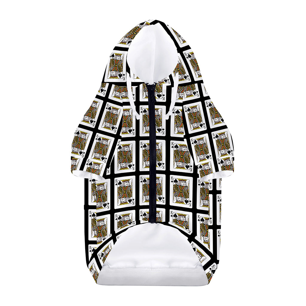 King Of Spades Pattern Print Dog Zip Up Hoodie