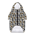 King Of Spades Pattern Print Dog Zip Up Hoodie