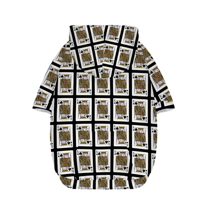 King Of Spades Pattern Print Dog Zip Up Hoodie