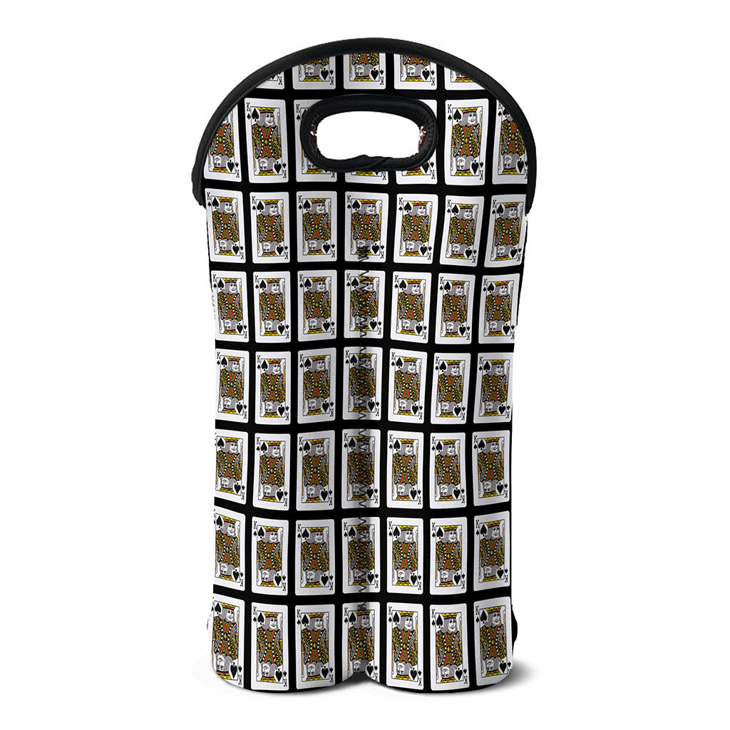 King Of Spades Pattern Print Double Neoprene Wine Tote