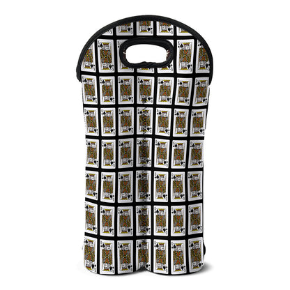 King Of Spades Pattern Print Double Neoprene Wine Tote