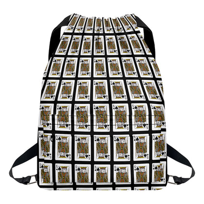 King Of Spades Pattern Print Drawstring Backpack