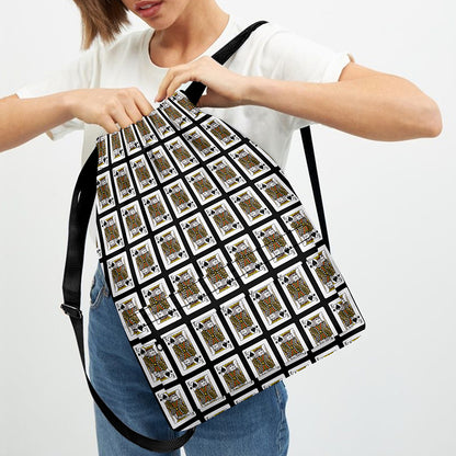 King Of Spades Pattern Print Drawstring Backpack