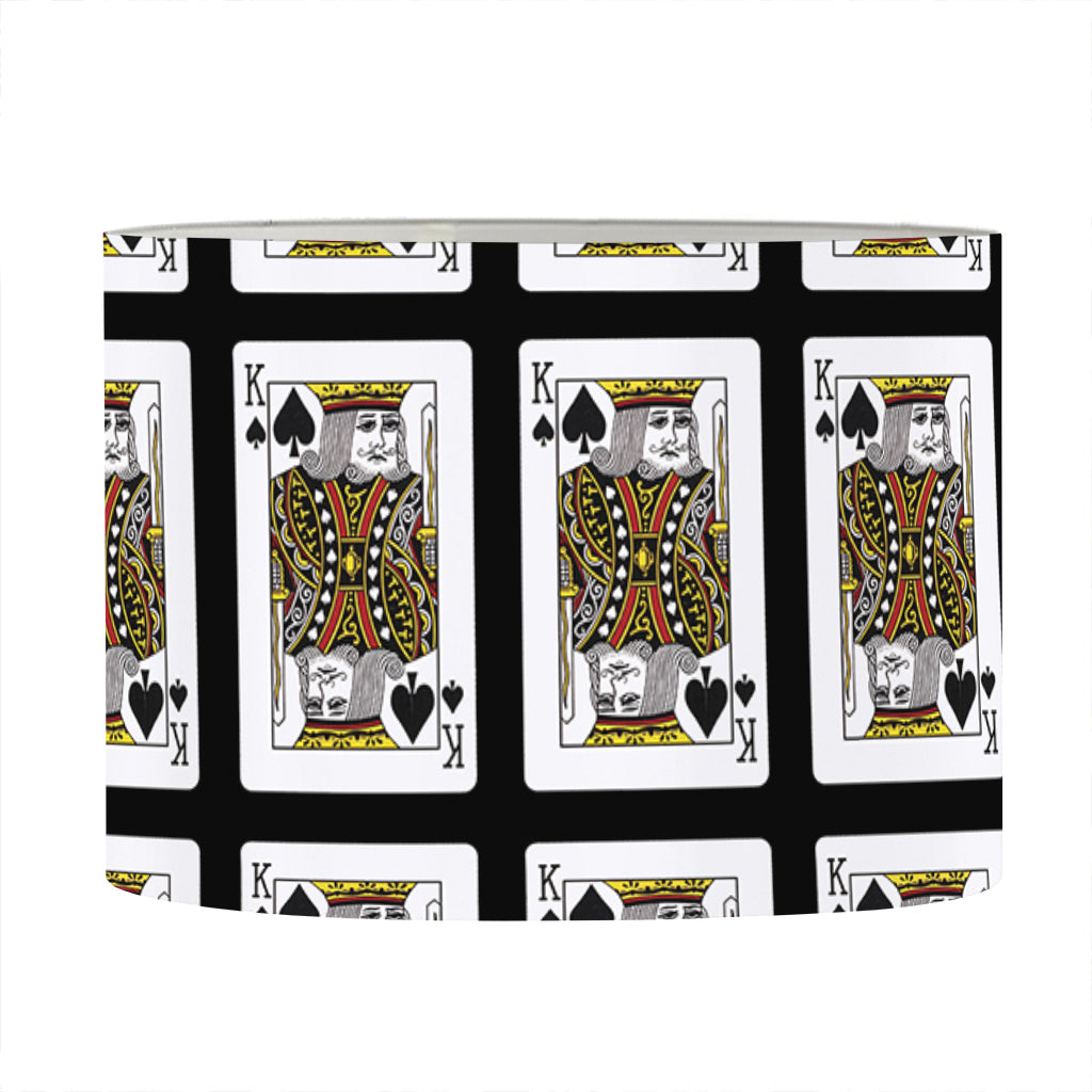 King Of Spades Pattern Print Drum Lamp Shade