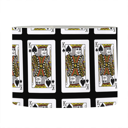 King Of Spades Pattern Print Drum Lamp Shade