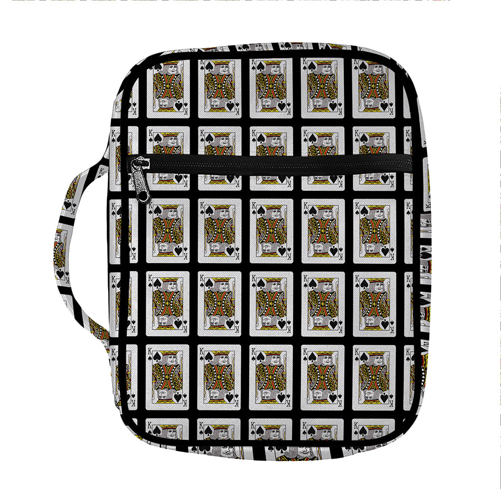 King Of Spades Pattern Print Front Pocket Bible Bag