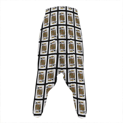 King Of Spades Pattern Print Hammer Pants