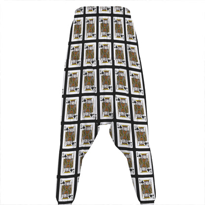 King Of Spades Pattern Print Hammer Pants
